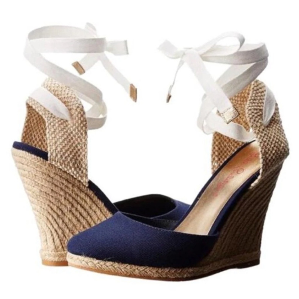 LILLY PULITZER | “Kate” Espadrilles w/Ties | Navy | 9
